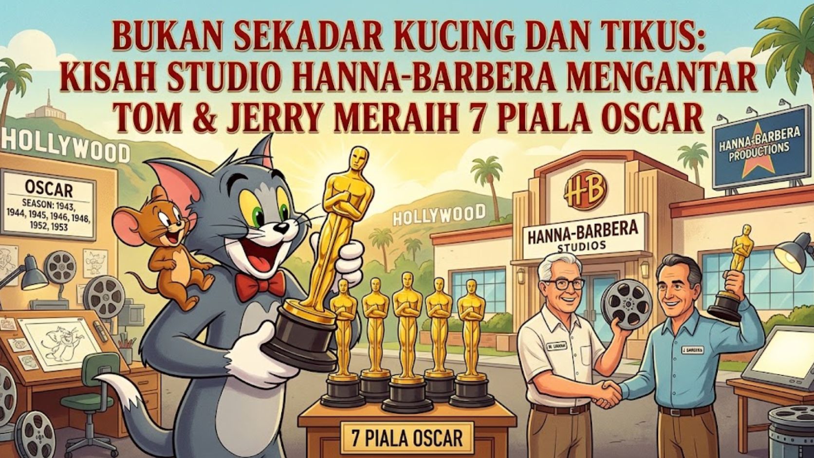Bukan Sekadar Kucing dan Tikus: Kisah Studio Hanna-Barbera Mengantar Tom & Jerry Meraih 7 Piala Oscar